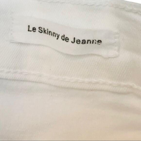 Frame Le Skinny De Jeanne White Distressed Jeans Skinny frayed hem - Picture 7 of 10